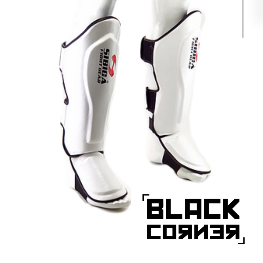 Sibiga Leather white shin pads