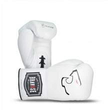 Load image into Gallery viewer, REBELLION WHITE LACE UP PREMIUM QUALITY REAL LEATHER BOXING GLOVES FOR PAD WORK &amp; SPARRING
